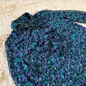 Twiggy London floral purple ruffle  blouse